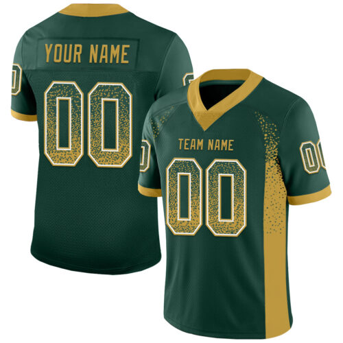 Drift0162 Custom Green Old Gold-White Drift Fashion Football Jersey