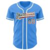 Custom Electric Blue Vintage USA Flag-Cream Authentic Baseball Jersey
