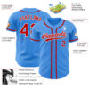 Custom Electric Blue Red-White Authentic Baseball Jersey