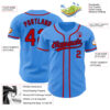 Custom Electric Blue Red-Navy Authentic Baseball Jersey