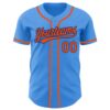 Custom Electric Blue Orange-Royal Authentic Baseball Jersey