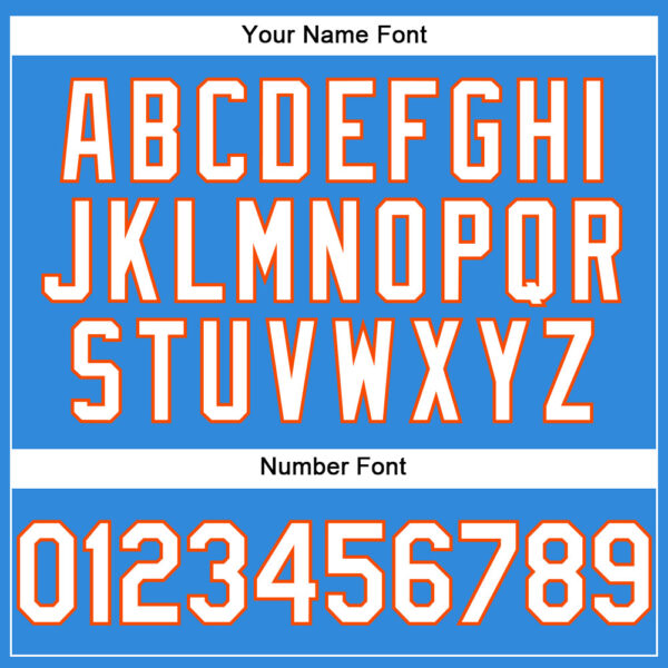 Custom Electric Blue White-Orange Authentic Baseball Jersey