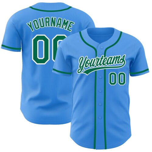 ElectricBlue0027_25a92873-f9e1-4286-b8aa-3347116e5f15 Custom Electric Blue Kelly Green-White Authentic Baseball Jersey