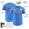 Custom Electric Blue Crimson-White Authentic Baseball Jersey