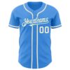 Custom Electric Blue Cream Authentic Baseball Jersey