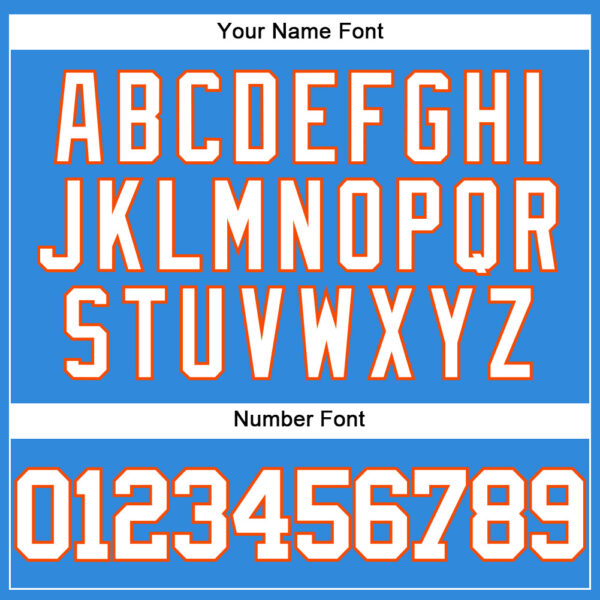 Custom Electric Blue White-Orange Authentic Baseball Jersey