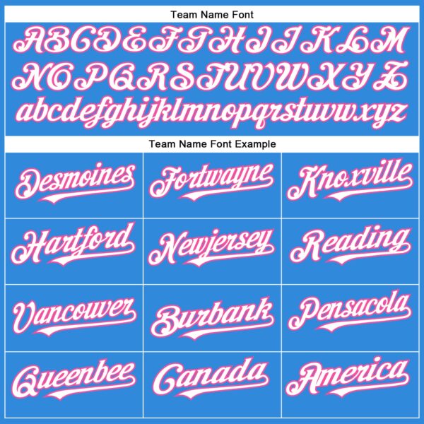 Custom Electric Blue White-Pink Authentic Baseball Jersey