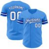 Custom Electric Blue White-Royal Authentic Baseball Jersey