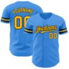 Custom Electric Blue Gold-Black Authentic Baseball Jersey