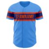 Custom Electric Blue Orange-Royal Authentic Baseball Jersey