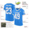 Custom Powder Blue White-Gray Mesh Authentic Throwback Football Jersey