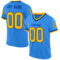 ElectricBlue0126 Custom Powder Blue Gold-Royal Mesh Authentic Throwback Football Jersey