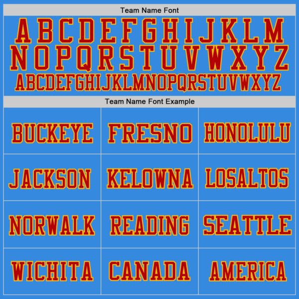 Custom Powder Blue Red-Gold Mesh Authentic Throwback Football Jersey