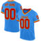 ElectricBlue0128 Custom Powder Blue Red-Gold Mesh Authentic Throwback Football Jersey