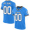 Custom Powder Blue White-Black Mesh Authentic Throwback Football Jersey