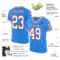 ElectricBlue0141-1 Custom Powder Blue White-Red Mesh Authentic Throwback Football Jersey