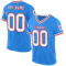 ElectricBlue0141 Custom Powder Blue White-Red Mesh Authentic Throwback Football Jersey