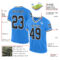 ElectricBlue0142-1 Custom Powder Blue Black-White Mesh Authentic Throwback Football Jersey