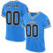 ElectricBlue0142 Custom Powder Blue Black-White Mesh Authentic Throwback Football Jersey