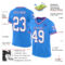 ElectricBlue0146-1 Custom Powder Blue White-Purple Mesh Authentic Throwback Football Jersey