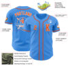 Custom Electric Blue Orange-White Authentic Baseball Jersey