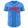 Custom Electric Blue Pink-Black Authentic Baseball Jersey
