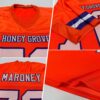 Custom Orange White-Purple Mesh Authentic Football Jersey