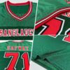 Custom Green Red-Black Mesh Authentic Throwback Football Jersey