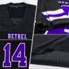 Custom Black Purple-White Mesh Authentic Football Jersey