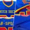 FD24071762 Custom Royal Red-Gold Mesh Authentic Throwback Football Jersey