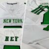 Custom White Grass Green-Black Mesh Authentic Football Jersey