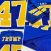 Custom Royal Gold-White Mesh Authentic Football Jersey