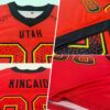 Custom Red Black-Old Gold Drift Fashion Football Jersey