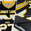 Custom Black White-Gold Authentic Football Jersey