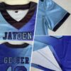 Custom Purple Light Blue-Black Authentic Gradient Fashion Football Jersey