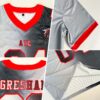 Custom Black Gray-Red Authentic Gradient Fashion Football Jersey