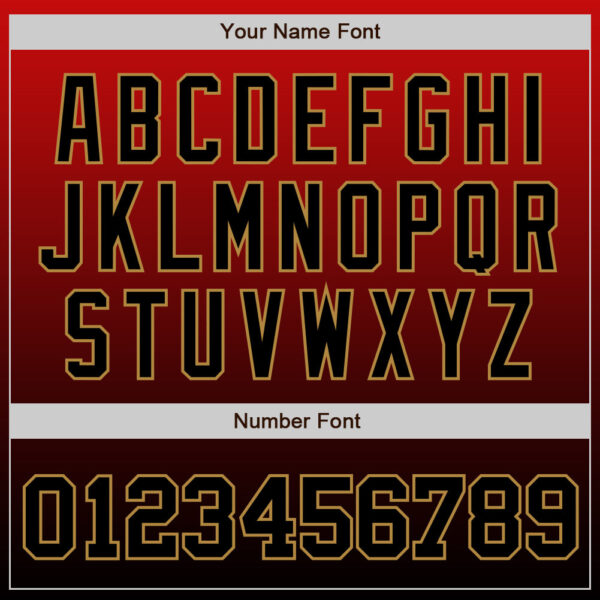 Custom Red Black-Old Gold Authentic Fade Fashion Baseball Jersey