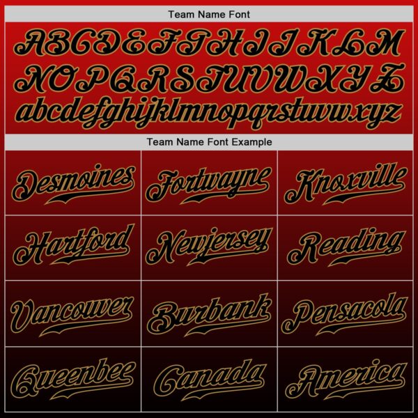 Custom Red Black-Old Gold Authentic Fade Fashion Baseball Jersey