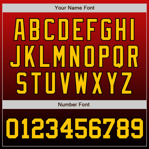 Custom Red Gold-Black Authentic Fade Fashion Baseball Jersey