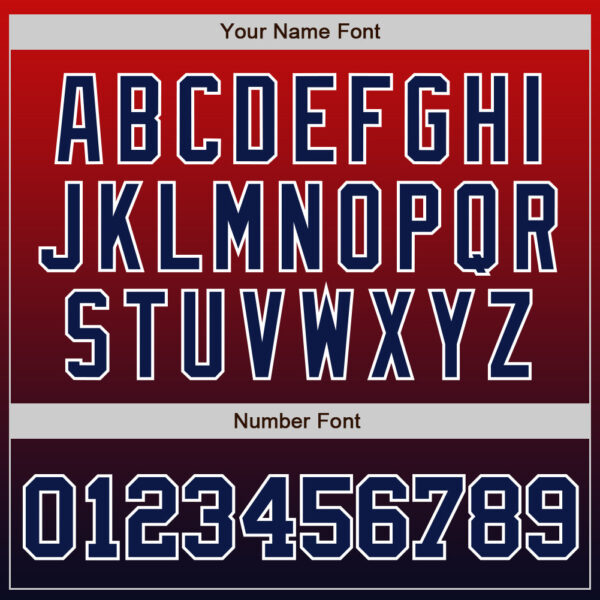 Custom Red Navy-White Authentic Fade Fashion Baseball Jersey