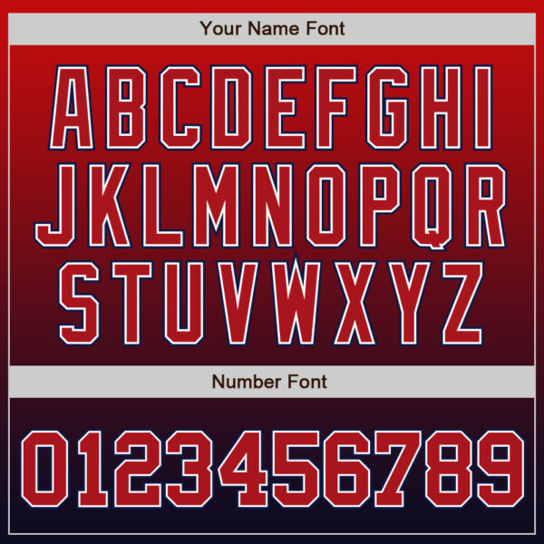 Custom Navy Red-White Authentic Fade Fashion Baseball Jersey