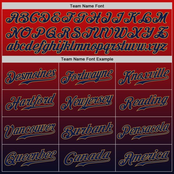 Custom Red Navy-Old Gold Authentic Fade Fashion Baseball Jersey