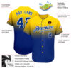 Custom Yellow Royal-White Authentic Fade Fashion Baseball Jersey