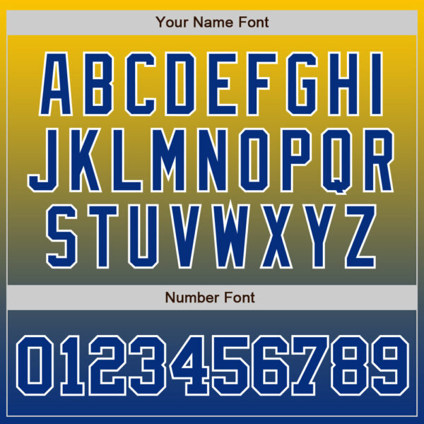 Custom Yellow Royal-White Authentic Fade Fashion Baseball Jersey