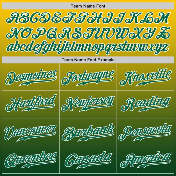 Custom Yellow Kelly Green-White Authentic Fade Fashion Baseball Jersey