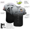 Custom Gray Black-White Authentic Fade Fashion Baseball Jersey