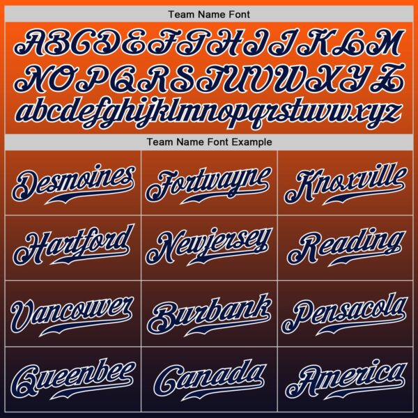 Custom Orange Navy-White Authentic Fade Fashion Baseball Jersey