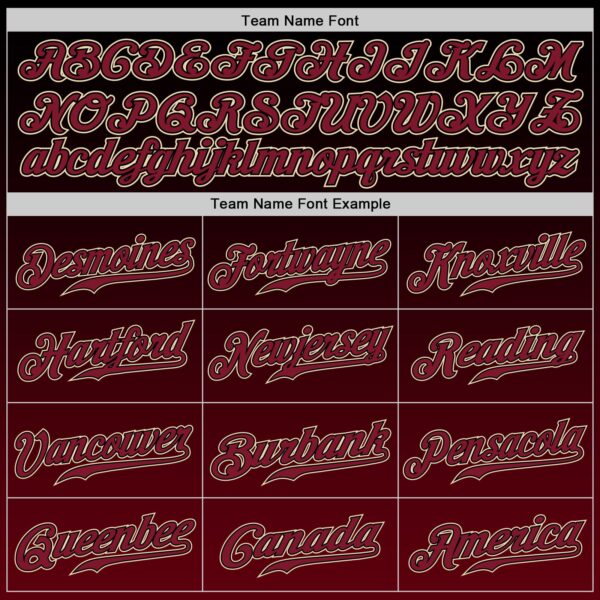 Custom Black Crimson-Cream Authentic Fade Fashion Baseball Jersey