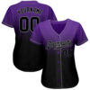 Custom Purple Black-Gray Authentic Fade Fashion Baseball Jersey