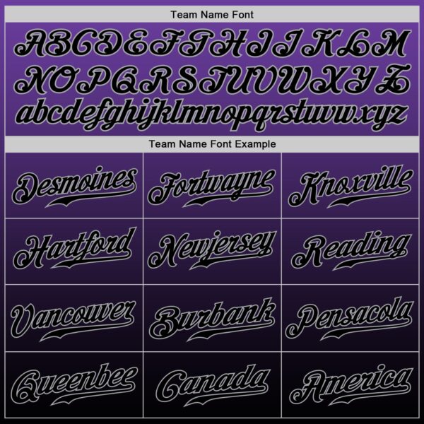 Custom Purple Black-Gray Authentic Fade Fashion Baseball Jersey